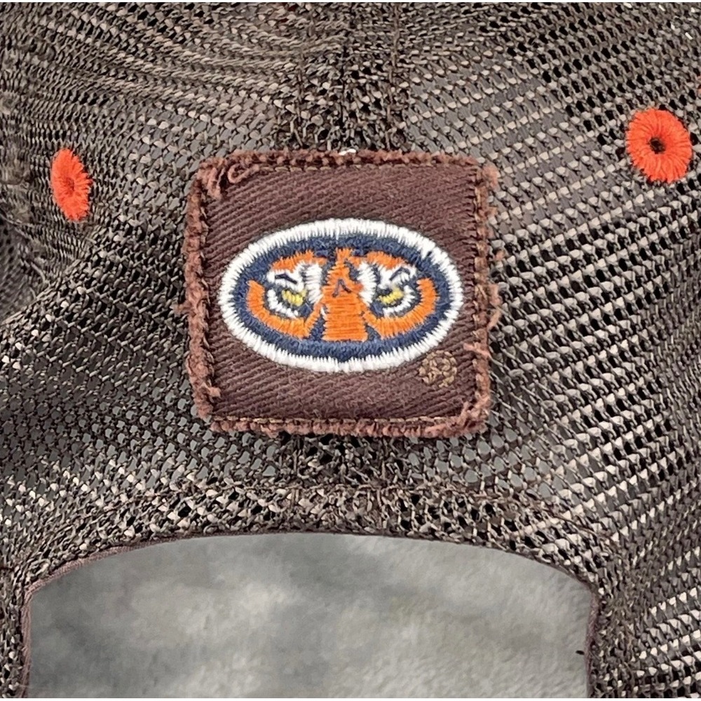 Auburn Tigers Hat MensTop Of World OSFA Orange Plaid Mesh Snapback Trucker Cap - Picture 8 of 8